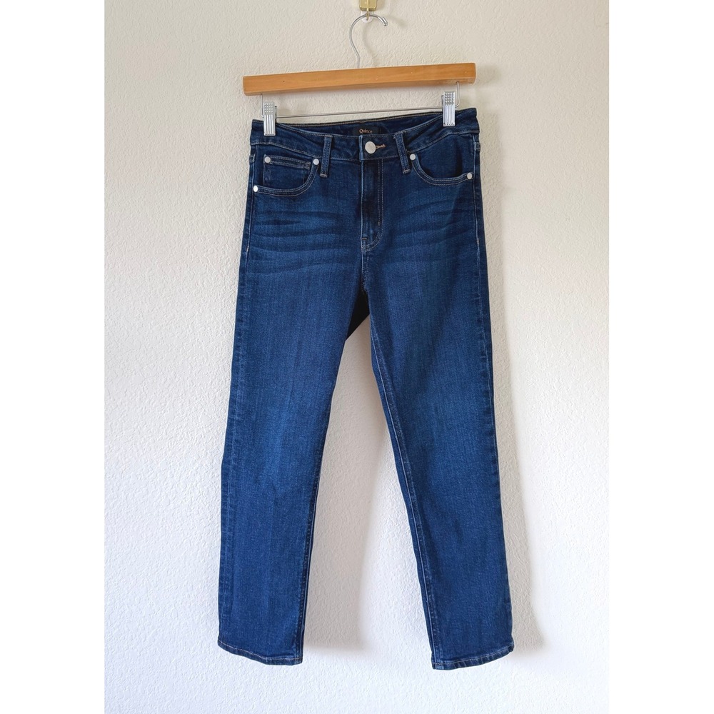Quince Stretch Mid Rise Slim Straight Jeans Midnight Blue 27 Organic Cotton